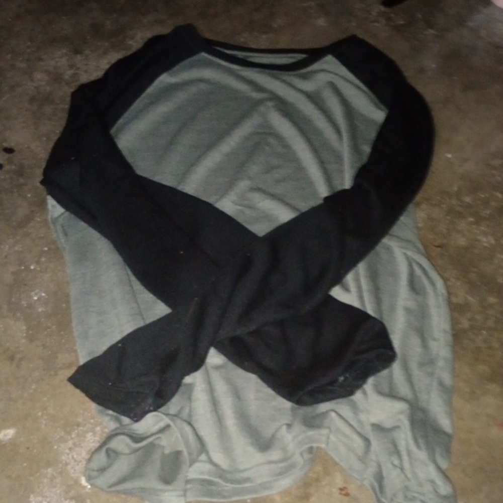 George Charcoal and Black Long Sleeve Top